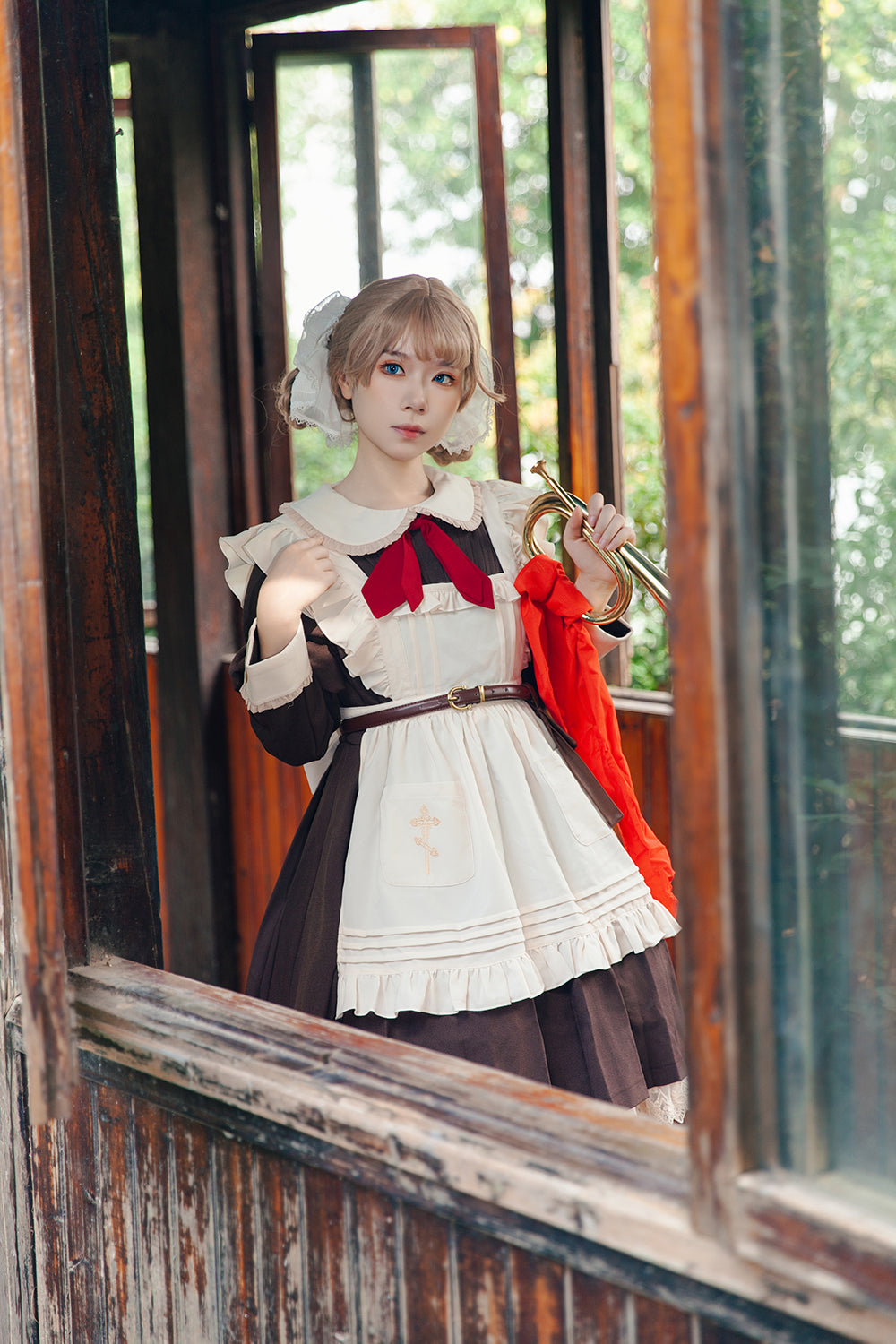 Infanta - Suliko - Maid Lolita OP Set with Soldier Style Waist Pack and Apron