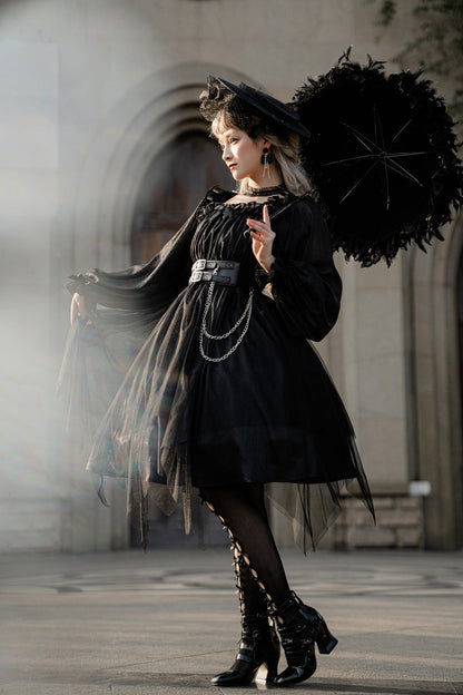 Cornfield Lolita - The Girl Assassin - Halloween Gothic Lolita Irregularly Hemline Dress