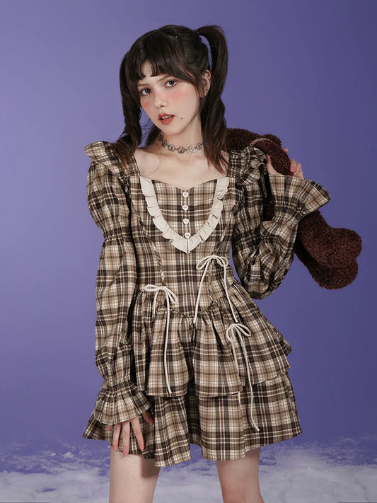 Plaid princess dress【s0000007076】