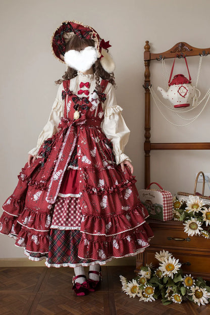 Miss Point - Forest Berry Bunny - Sweet Lolita JSK Elegant Bunny Print Dress