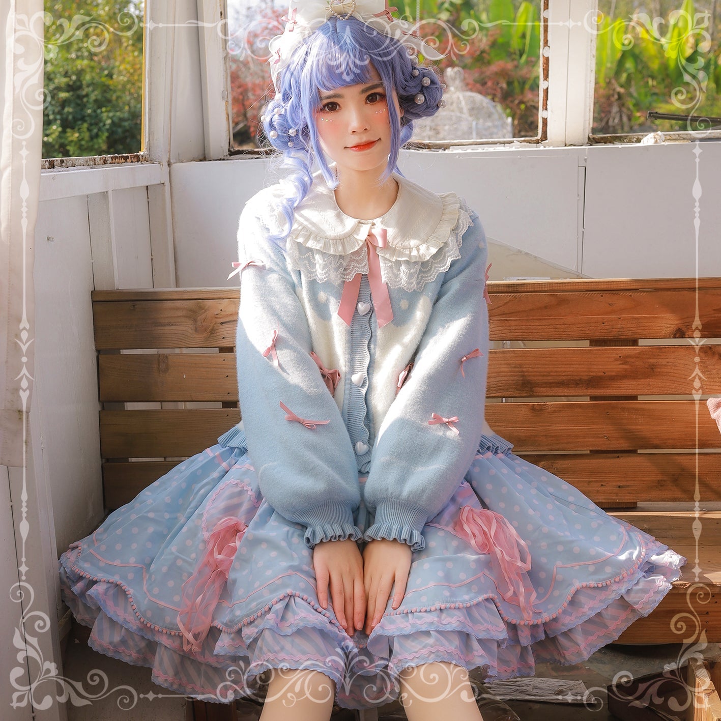 MIST - Beating Heart - Sweet Lolita Thick Sweater Coat Puff Sleeve