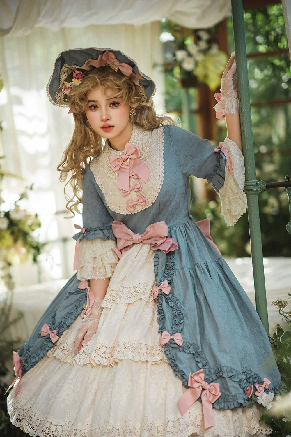 Miss Point - Lilyka Garden - Classic Lolita OP Dress Set Elegant Floral Wall Princess Sleeve