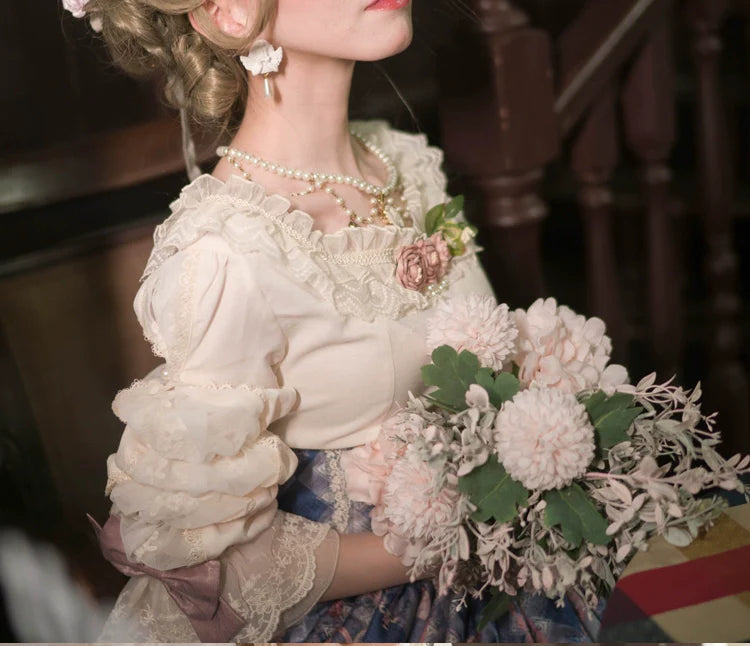 Miss Point - Elizabeth Meow - Classic Lolita Blouse Lotus Root Sleeve Lolita Shirt