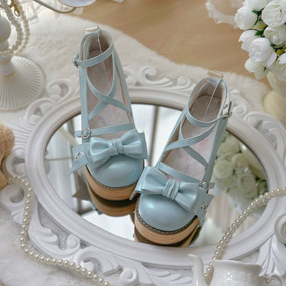 SeeYou - Sweet Cake - Sweet Lolita Platform Shoes Wood Grain
