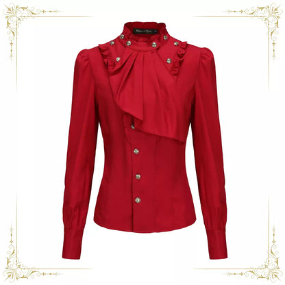Immortal Thorn - Retro Ouji Lolita Blouse, Detachable Jabot