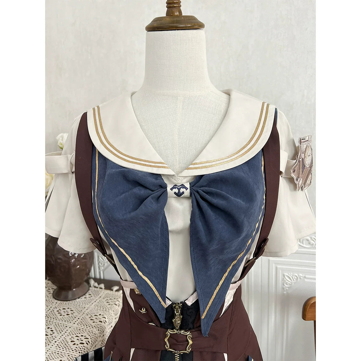 Designer's Gift - Voyager's Daily - Ouji Lolita Suspender Shorts Set with Shirt & Trailing