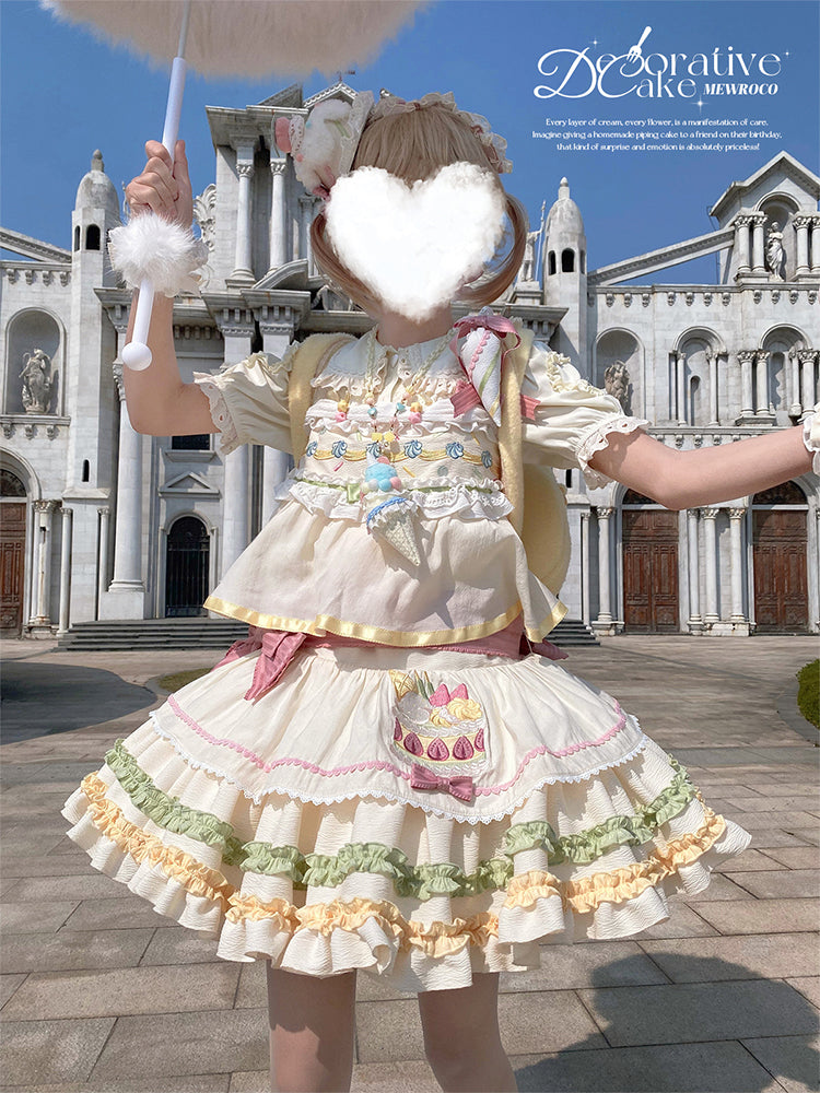 Mewroco - Decorative Cake - Sweet Lolita JSK Camisole Jumper Dress