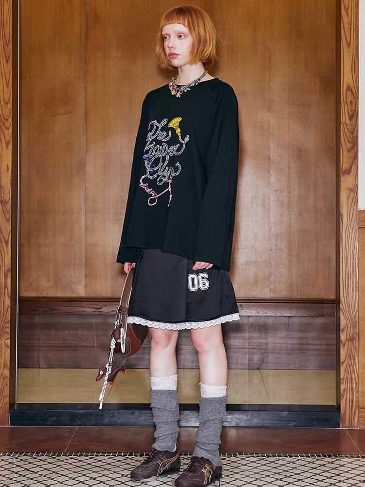 Knitted loose long sleeve T-shirt【s0000009668】