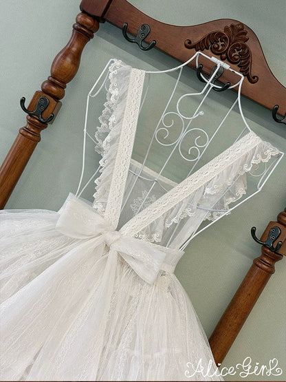 Alice Girl - Elegant Lolita Embroidered Apron with Adjustable Strap
