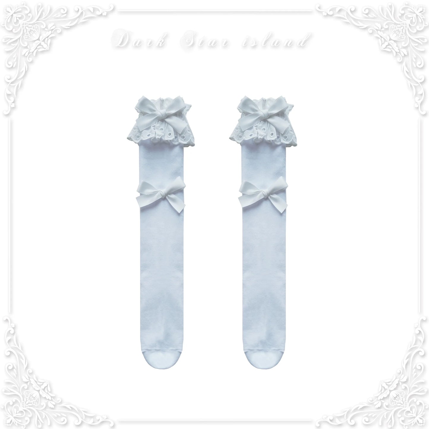 Dark Star Island - Cute Lolita Multi-Color Bow Cotton Socks