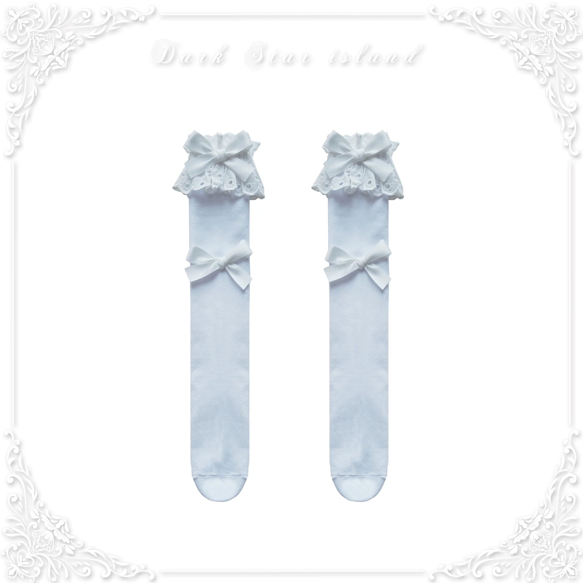 Dark Star Island - Cute Lolita Multi-Color Bow Cotton Socks