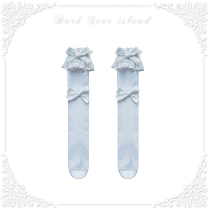 Dark Star Island - Cute Lolita Multi-Color Bow Cotton Socks