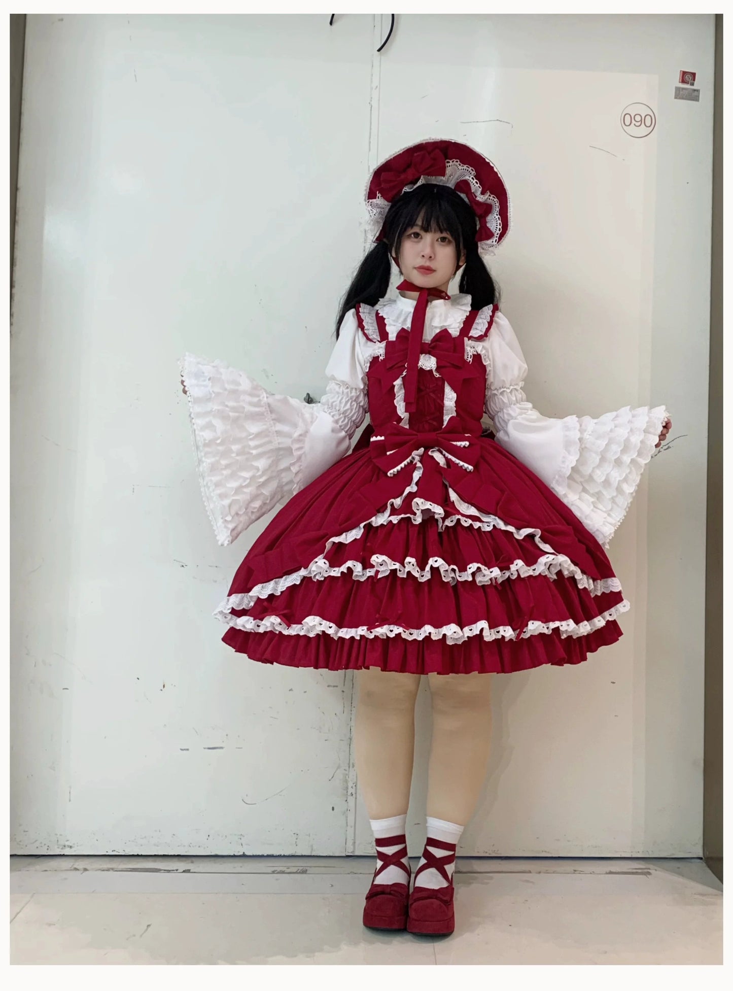 Chubby Cat Diary - Gryza - Plus Size Princess Lolita JSK, Cotton Tiered Ruffles