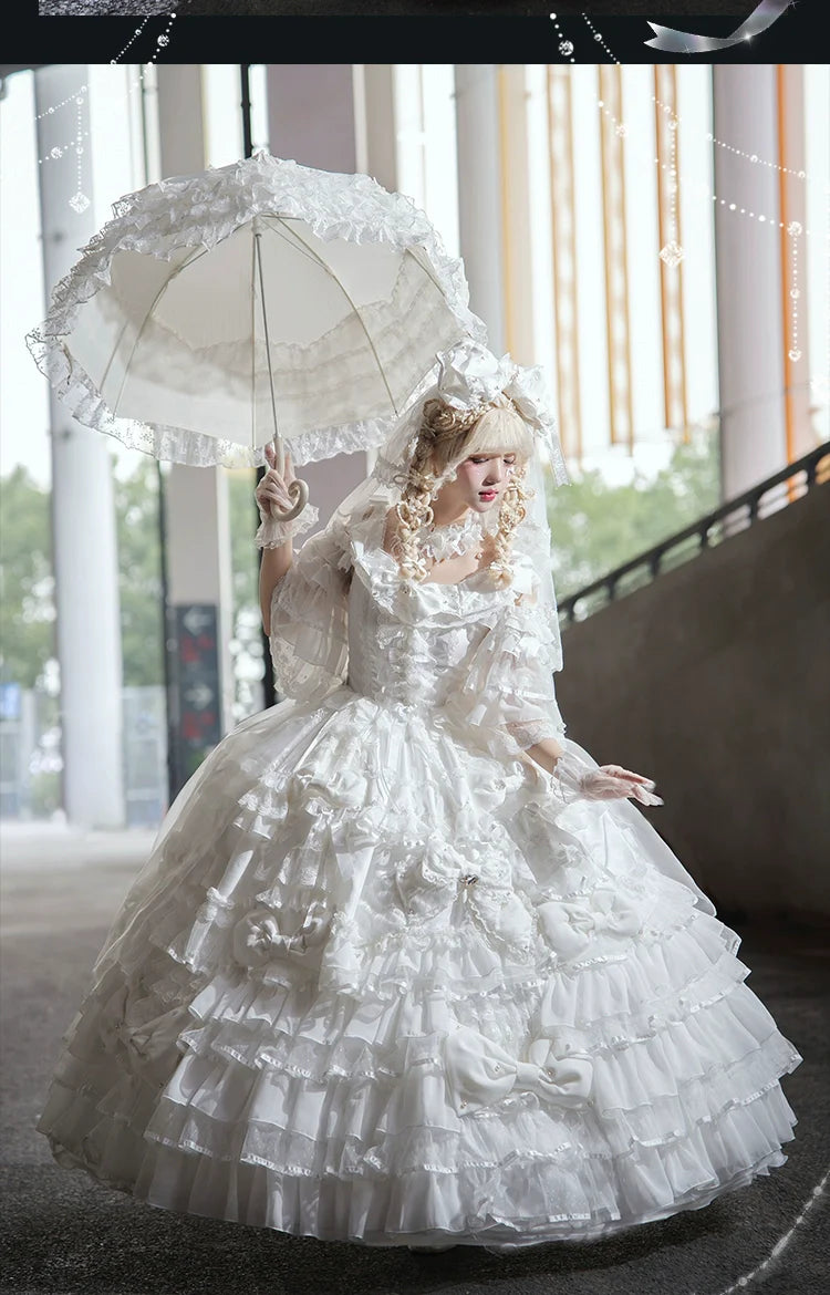 Mengfuzi - Gem Princess - Wedding Sweet Lolita JSK Dress Suit, Side Zipper