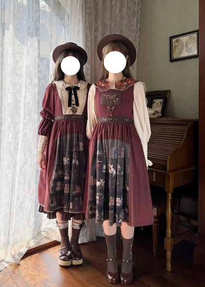 Miss Point - German Bookshelf - Classic Lolita Printed JSK Dress