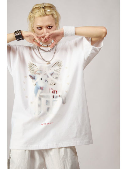 Angel and Devil loose T-shirt【s0000001845】