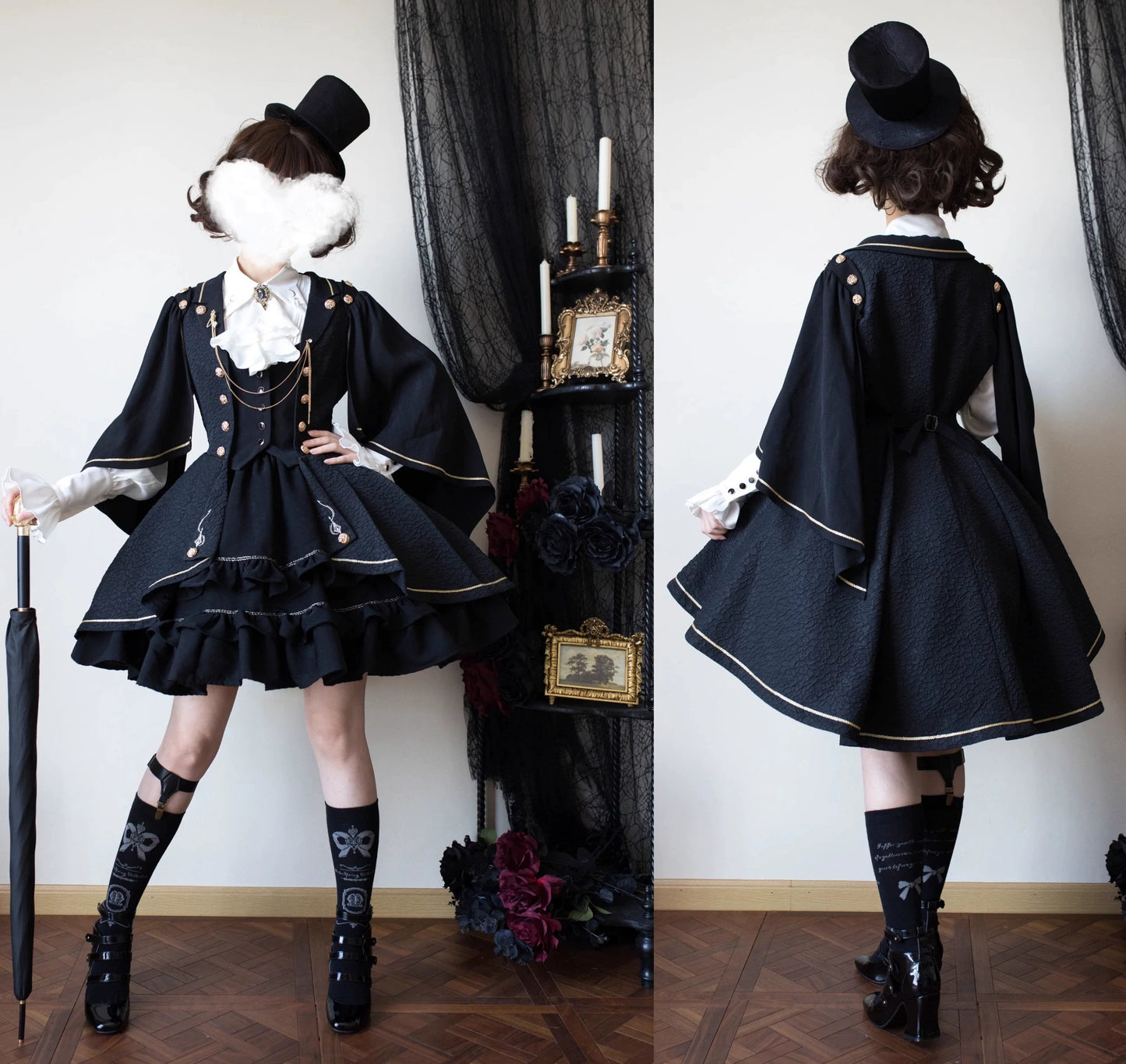 SilentMars - Law of the Fallen Moon - Retro Lolita Vest Coat Suit Knight Style Skirt