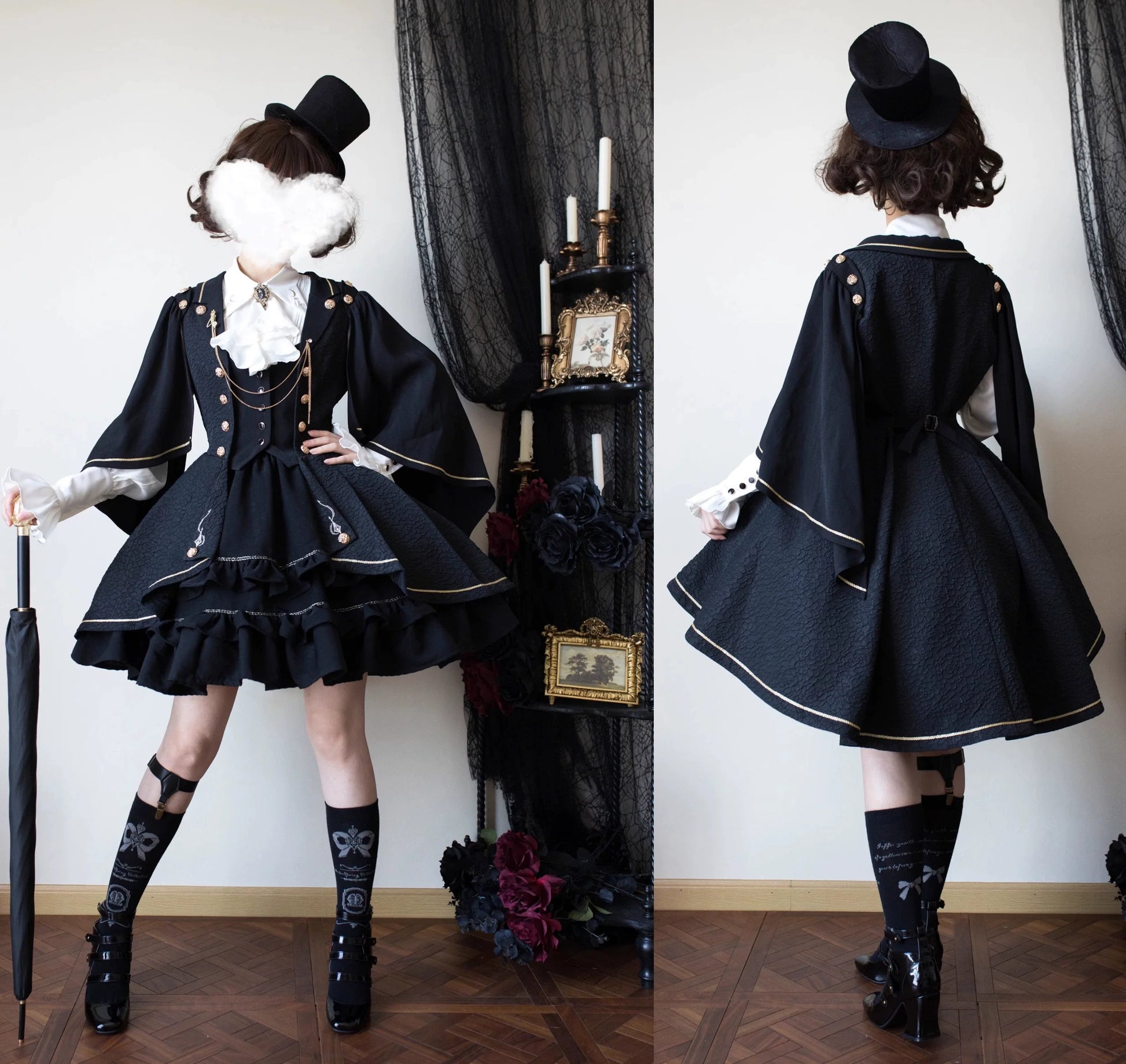 SilentMars - Law of the Fallen Moon - Retro Lolita Vest Coat Suit Knight Style Skirt