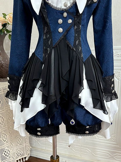 Xiongdoujiang - Chris' Son - Ouji Lolita Coat set, Irregular Hem Dress