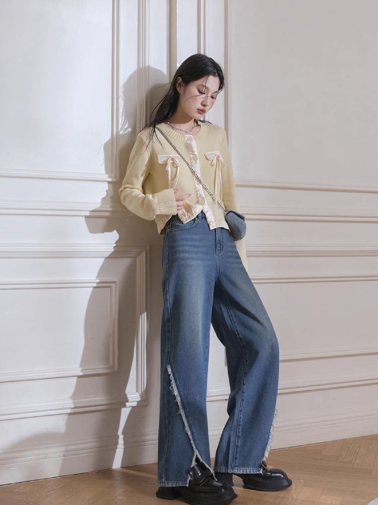 Ribbon wool cardigan【s0000007211】