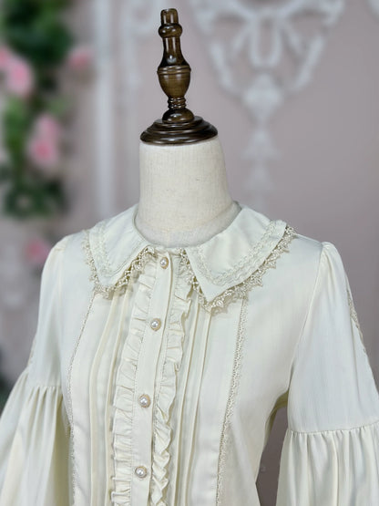 DMFS Lolita - Sweet Lolita Blouse Winter Doll Collar Shirt Long Sleeve Fit Top