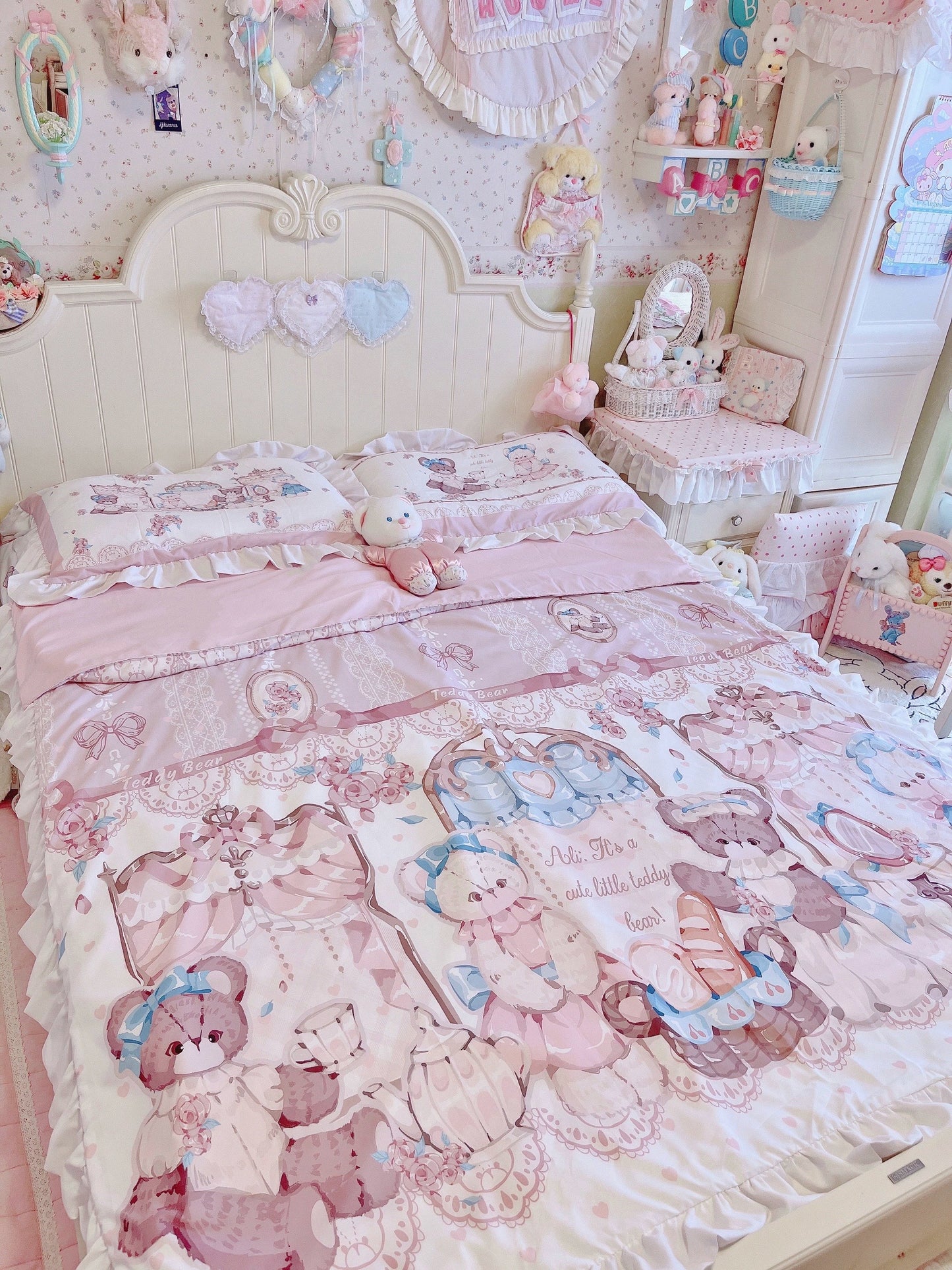 Drunke - Bears Afternoon Tea - Cute Lolita Bedding Set Bear Print Lolita Four-piece Suit
