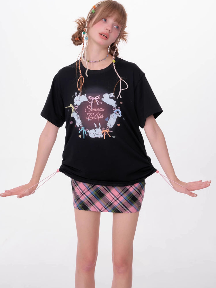 Round neck print short sleeve T-shirt【s0000007534】