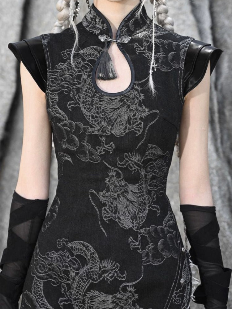 chinese style denim dress Chinese style dragon denim dresss0000002451 SCULTURE