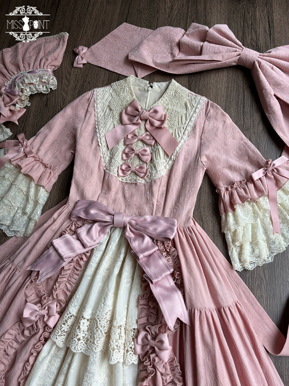 Miss Point - Lilyka Garden - Classic Lolita OP Dress Set Elegant Floral Wall Princess Sleeve