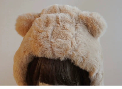Besozealous - Winter Lolita Hat Bear Ears Hooded Hat