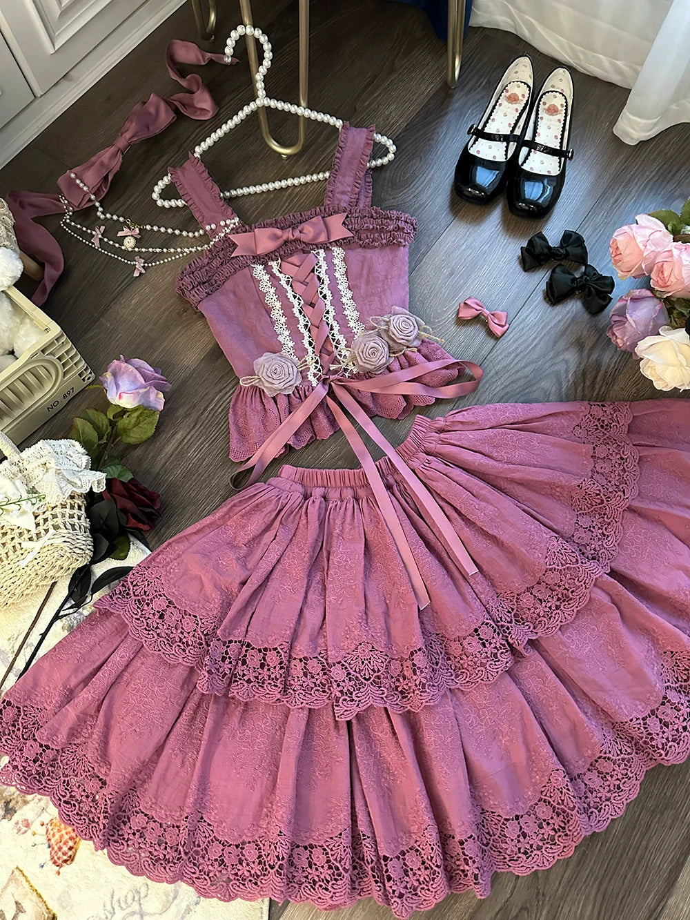 Miss Point - Forest Waltz - Classic Lolita Tiered Skirt Multi-layer Embroidered SK