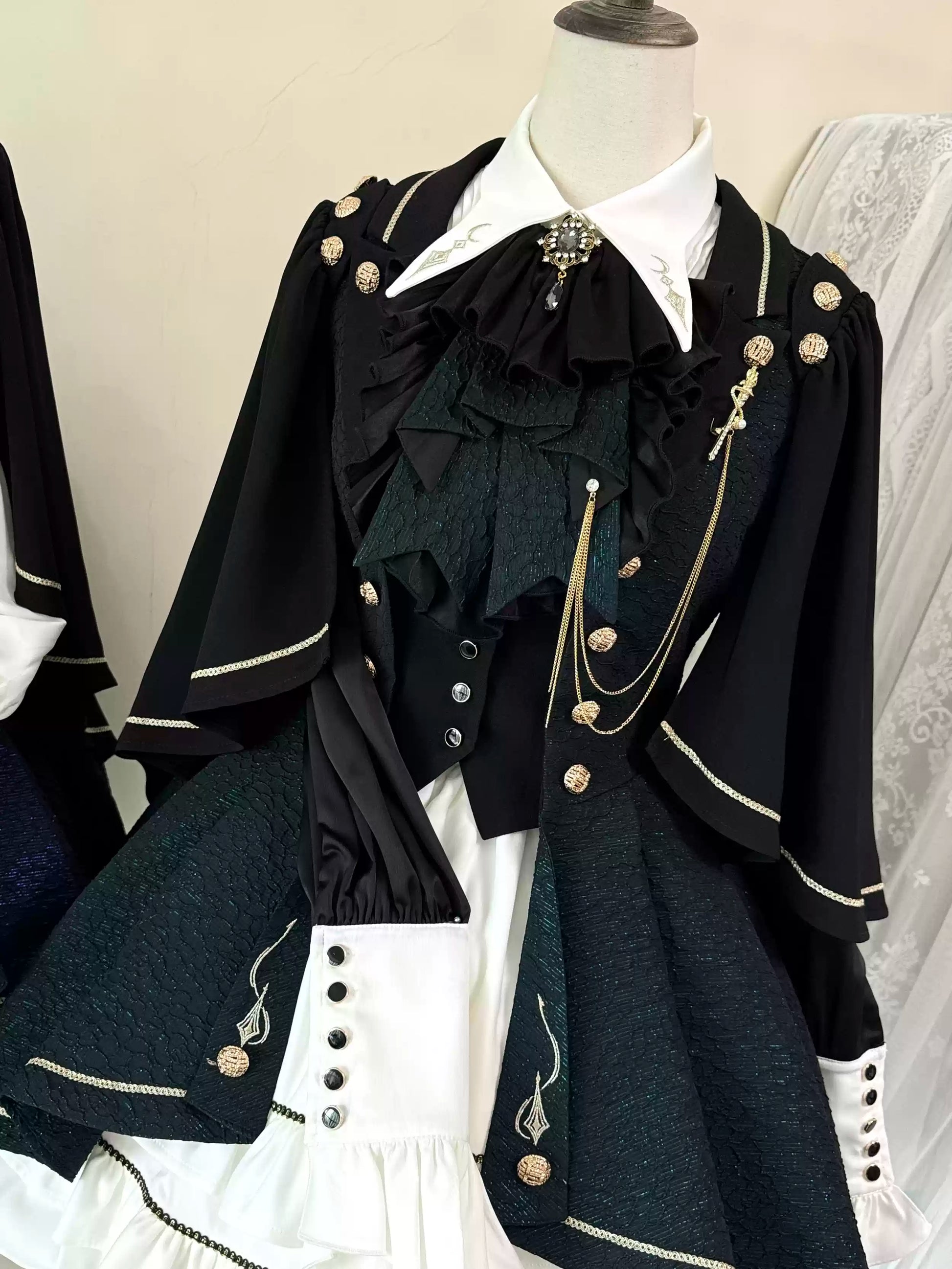 SilentMars - Law of the Fallen Moon - Retro Lolita Vest Coat Suit Knight Style Skirt