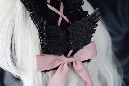 Strange Sugar - Black Wings Halloween Goth Lolita Hairband