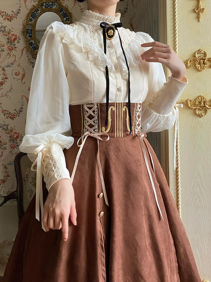 Miss Point - Golden Movement - Elegant Lolita Fishbone Skirt Customized