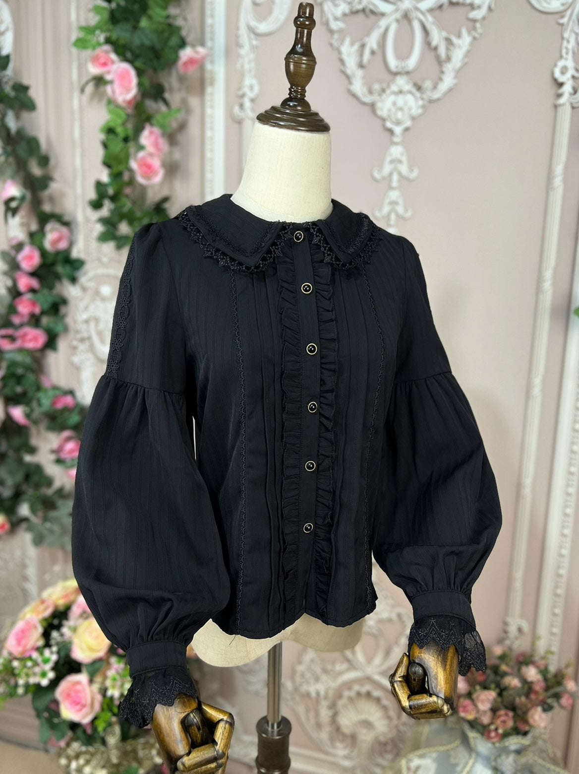 DMFS Lolita - Sweet Lolita Blouse Winter Doll Collar Shirt Long Sleeve Fit Top