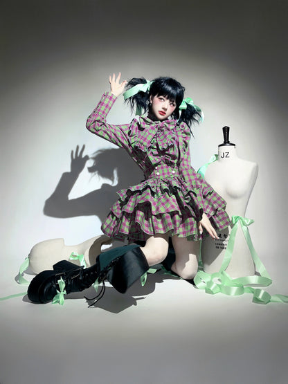 CATCOCOON - Humanoid Gift Box - Christmas Plaid Lolita Blouse & SK
