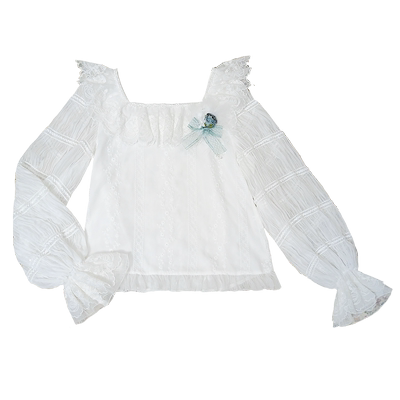 Miss Point - Retro Lolita Lace Long Sleeve Blouse