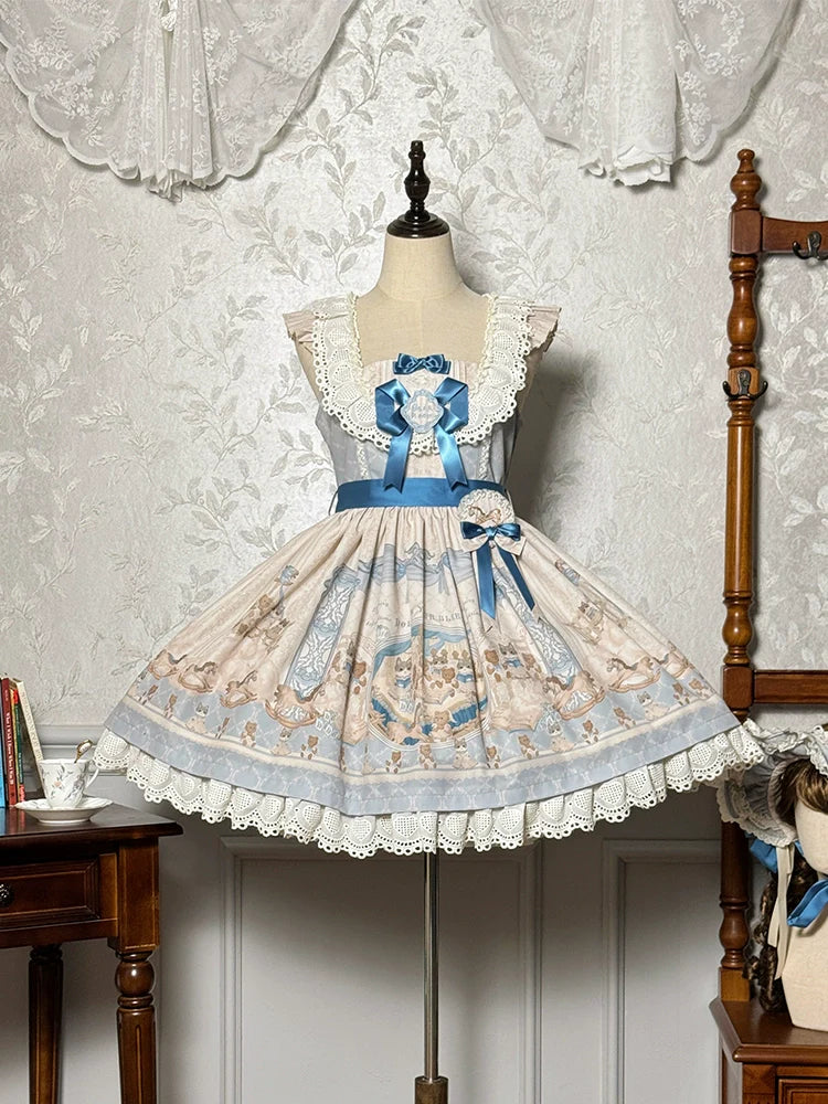 Alice Girl - Sea Salt Fairytale - Sweet Lolita JSK Doll-like Lolita Printed Dress