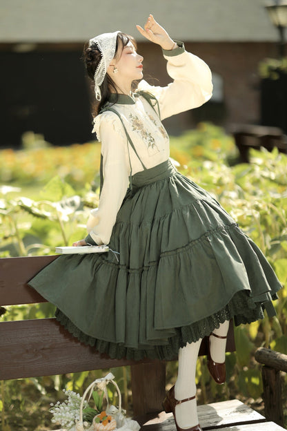 Meow Jun - Sunflower Appointment - Chinese Style Skirt and Blouse