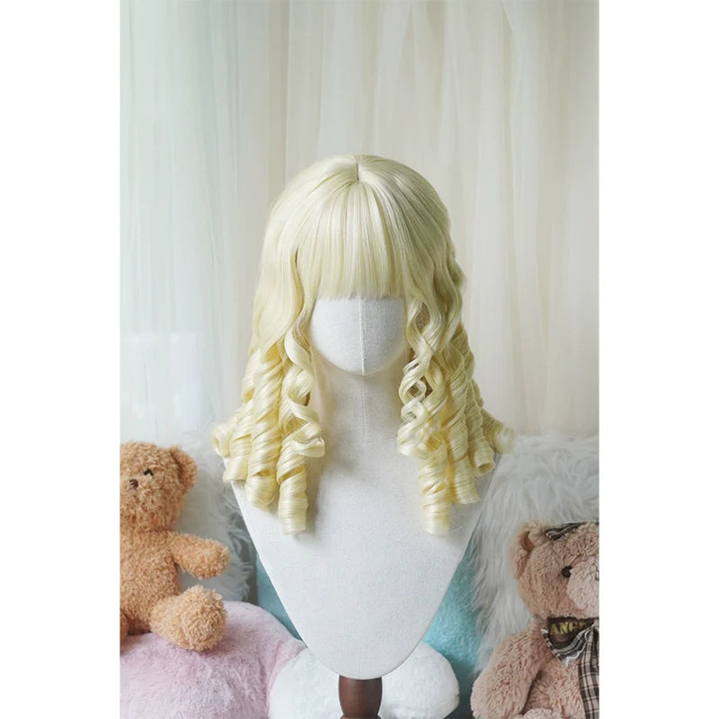 Imperial Tea - Retro Lolita Wig Short Roman Curl Hairpiece