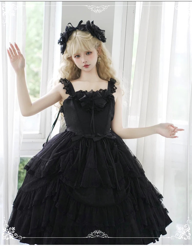 Eieyomi - Iris Love - Gothic Princess Lolita JSK Dress + Elegant Chiffon Top