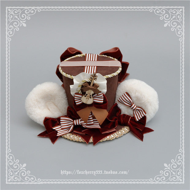 Fox cherry-Super Cute Lolita Bear Ears Top Hat Multicolors