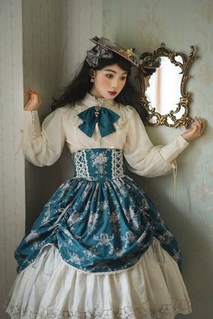 Miss Point - Customized Vintage Lolita Skirt Elegant Pullover Fishbone SK