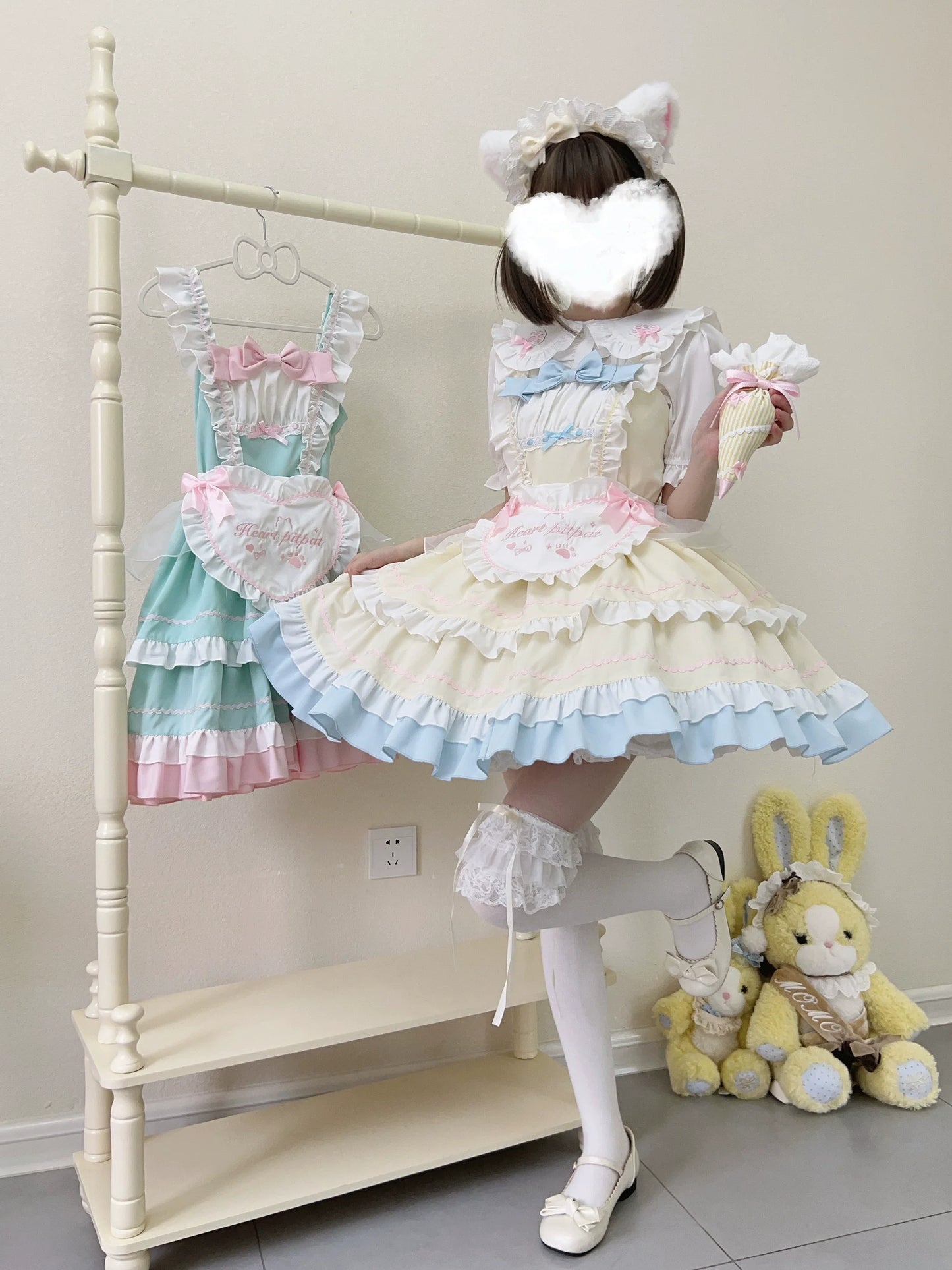 Sugar Girl - Cat Ear Tale - Sweet Lolita Jumper Dress Suspender Dress