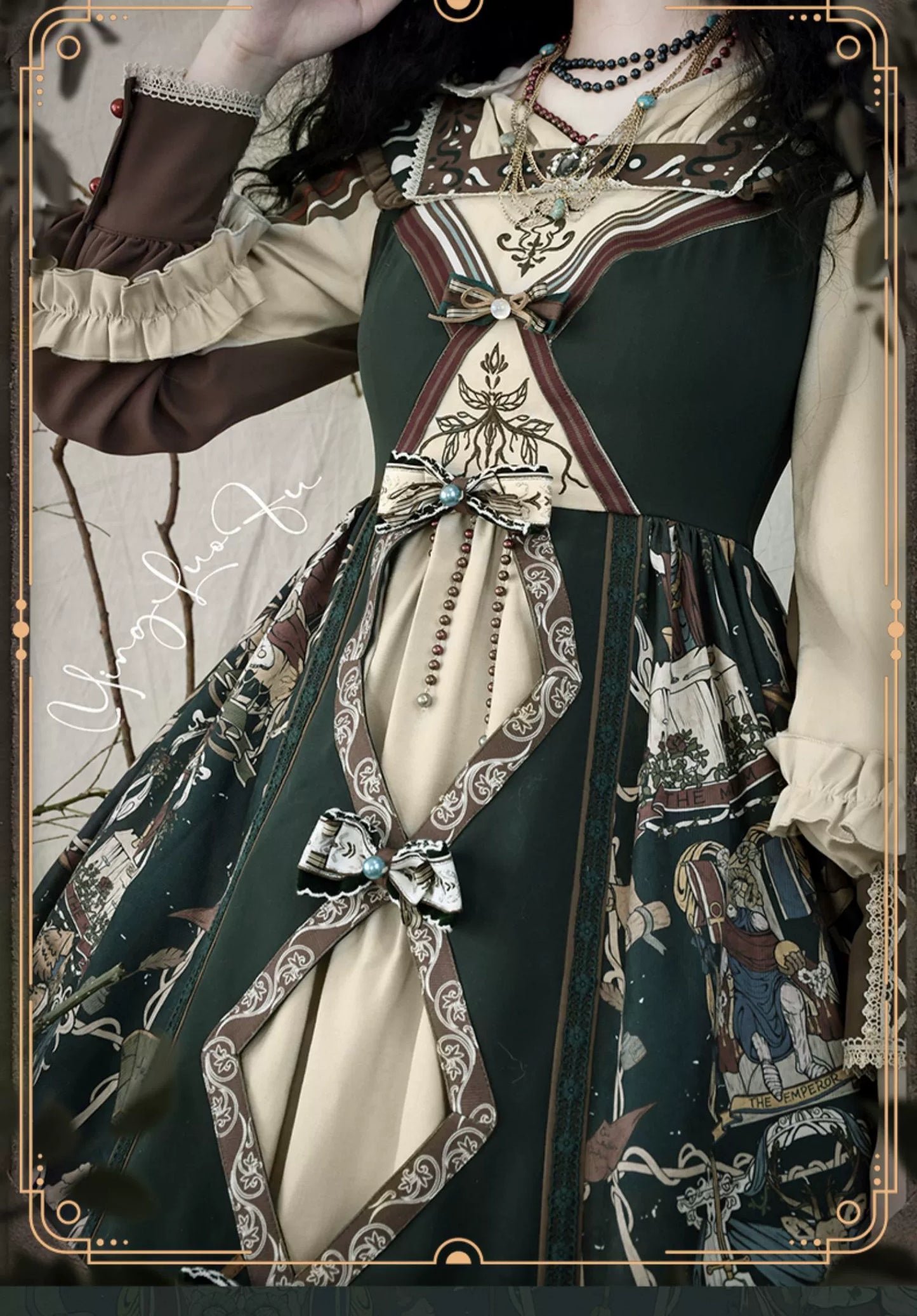 YingLuoFu - Tarot - Elegant Lolita Dress Classicl Court Style Lolita OP Salopette