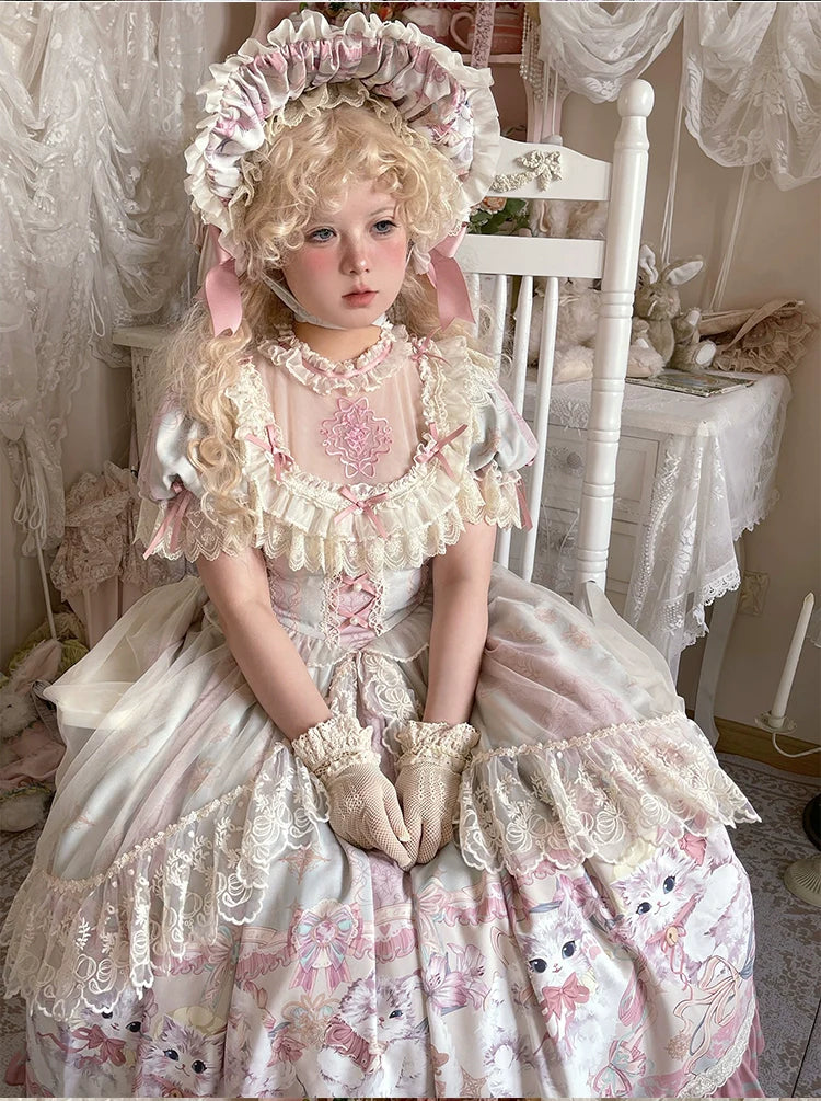 Bolero - Liliana Cat - Sweet Lolita Gorgeous OP Dress with Soft Lace & Organza