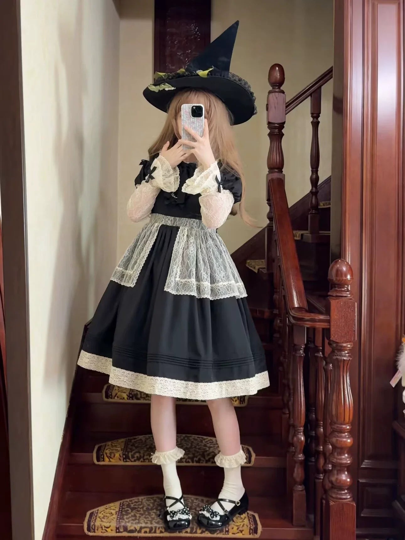 Uncle's Workshop - Mist among Flowers - Sweet Lolita OP Ruffles Lolita Apron and KC