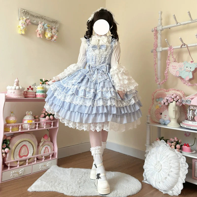 Hanguliang - Love Feathered Bond - Wedding Sweet Lolita JSK Gorgeous Bridal Blouse