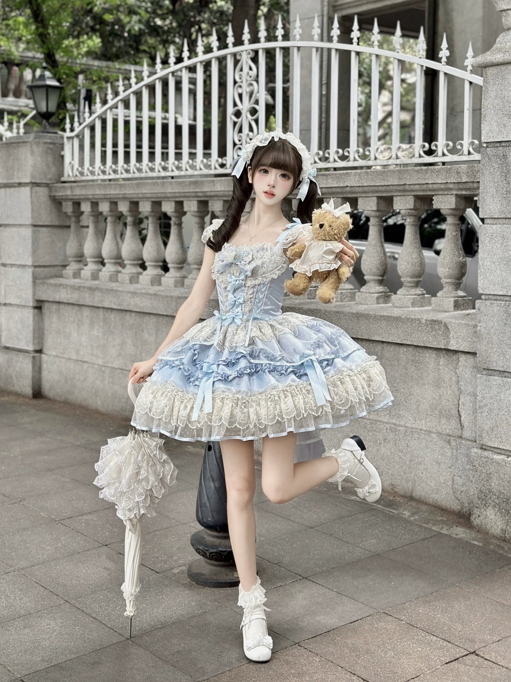 Sugar Girl - Dreamy Butterfly - Ballet-style Sweet Lolita JSK Dress With Large Bow Trailing