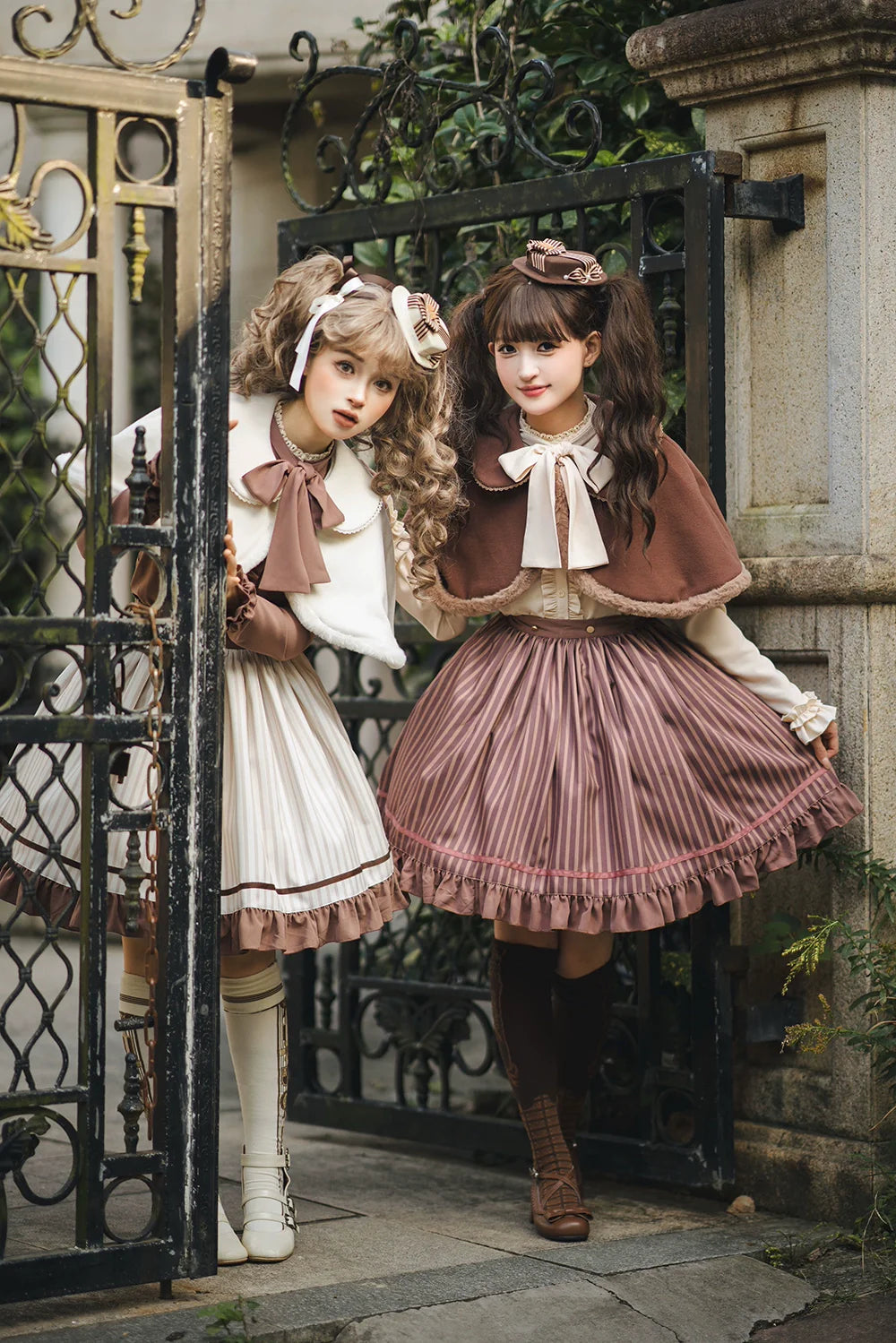 Miss Point - Classical Chocolate - Classic Lolita Skirt Elegant Striped SK
